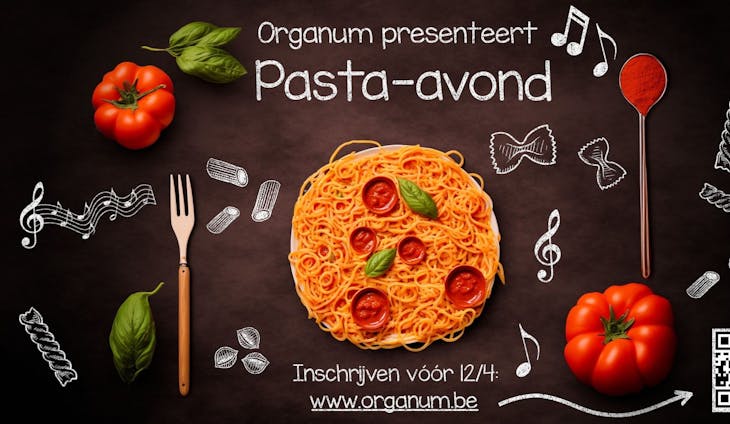 Organums Pasta-avond met muzieknoten