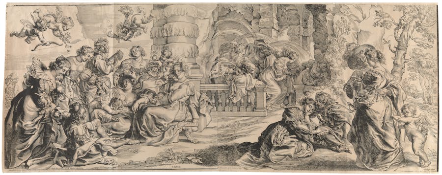 Peter Paul Rubens en Christoffel Jegher, De liefdestuin, houtsnede