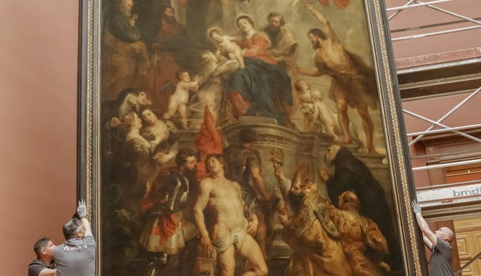Tronende Madonna omringd door heiligen