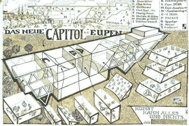 Roland Groteclaes, Das neue Capitol 2.0 Eupen, Tusche und Aquarell auf Papier, 2013