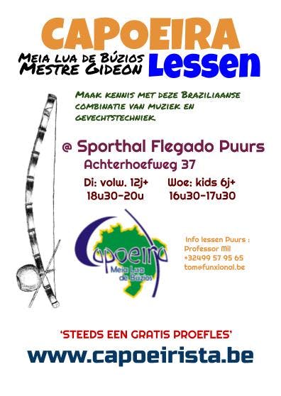 Lessen capoeira in Puurs (geannuleerd)
