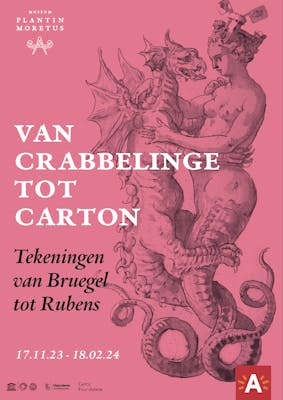 Affiche tentoonstelling "Van crabbelinge tot carton. Tekeningen van Bruegel tot Rubens"