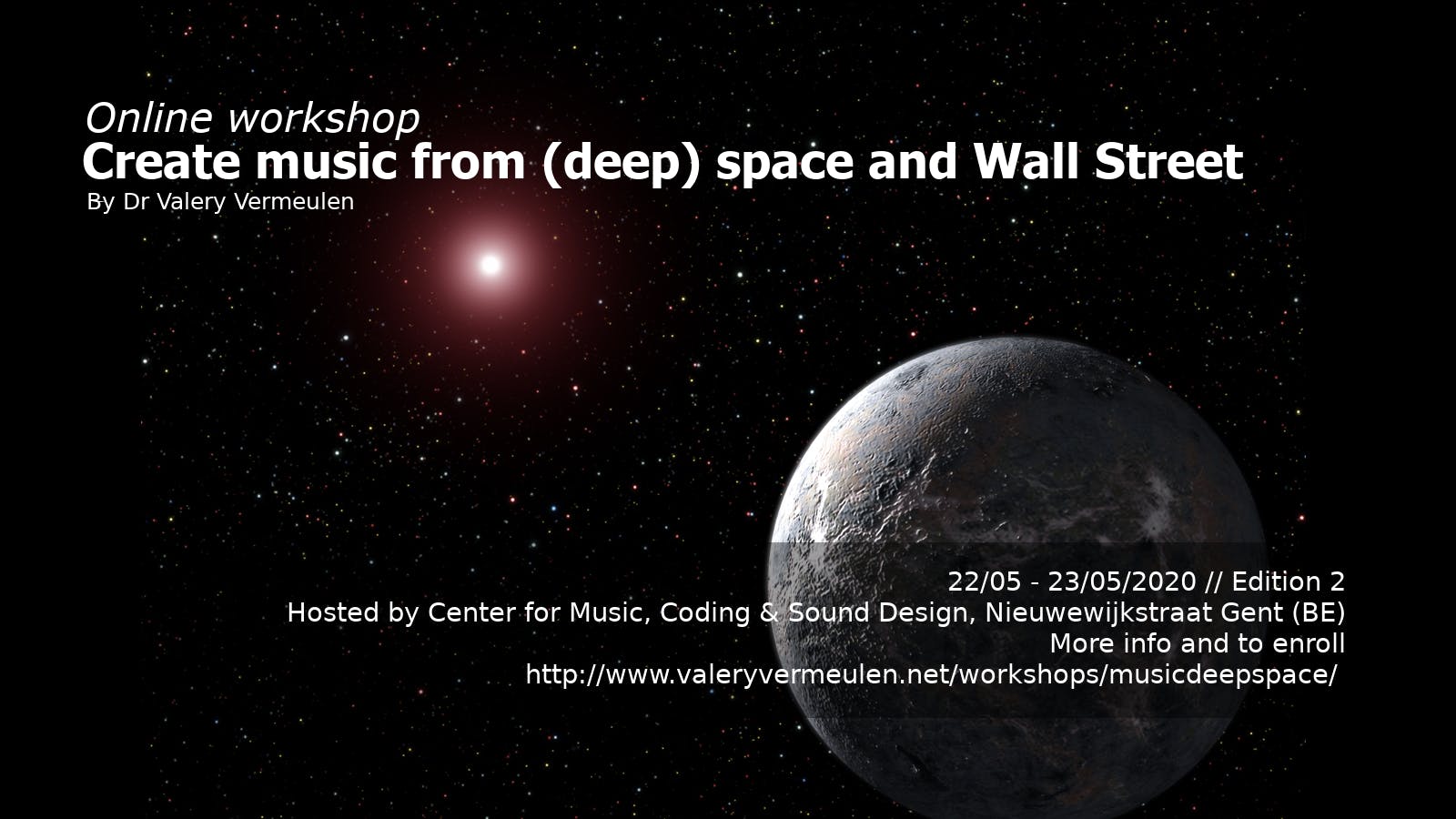Online workshop "Create music from (deep) space and Wall Street"