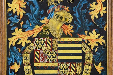 Een wapenbord van één van de ridders van het gulden vlies.