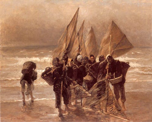 Garnaalvisserinnen te Mariakerke, 1885