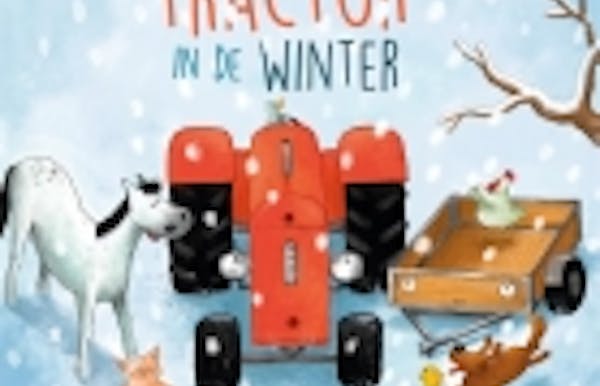 Kleine tractor in de winter