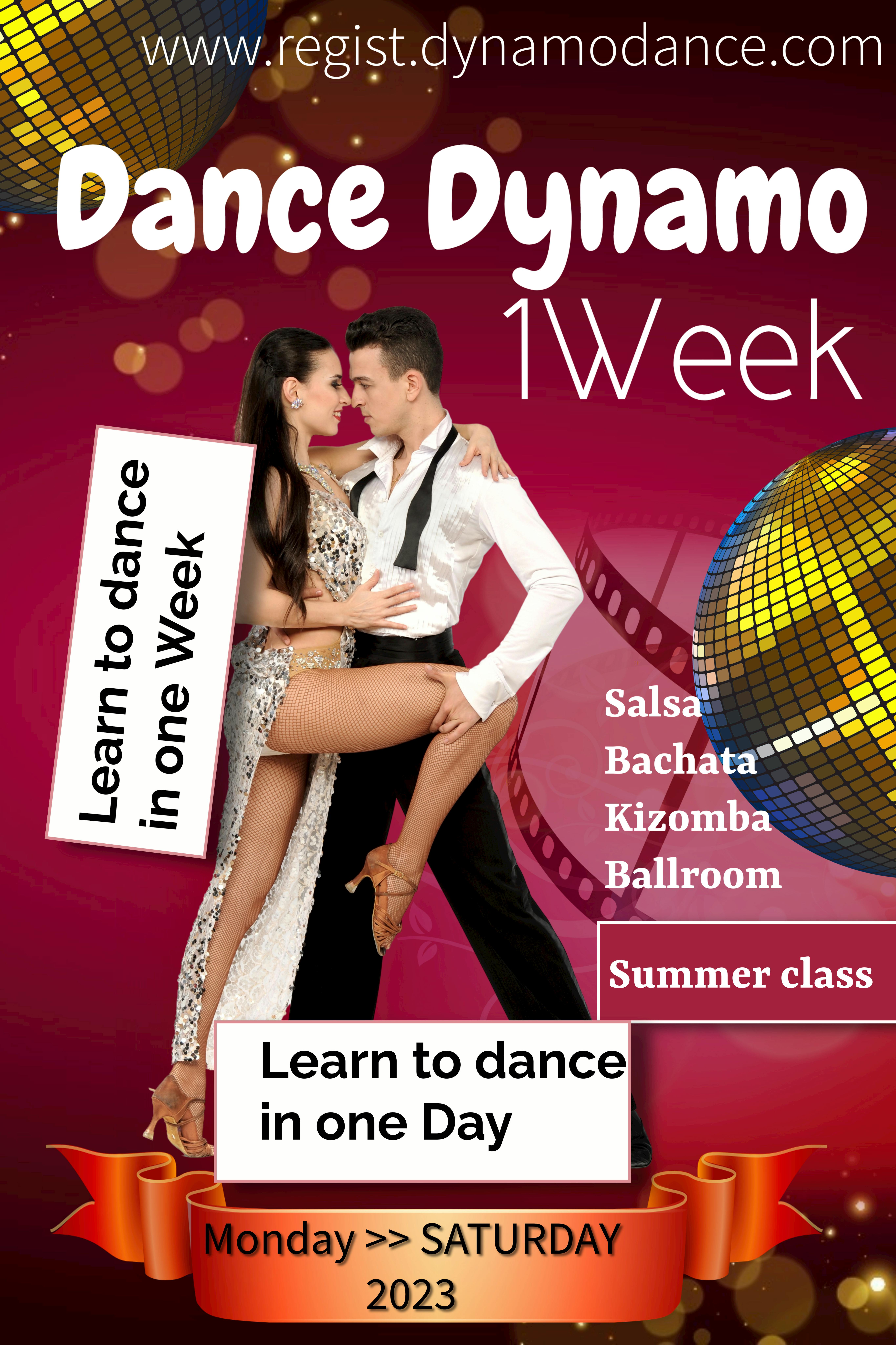 Dans Dynamo 1 week of 1 dag Salsa Bachata Kizomba Ballroom