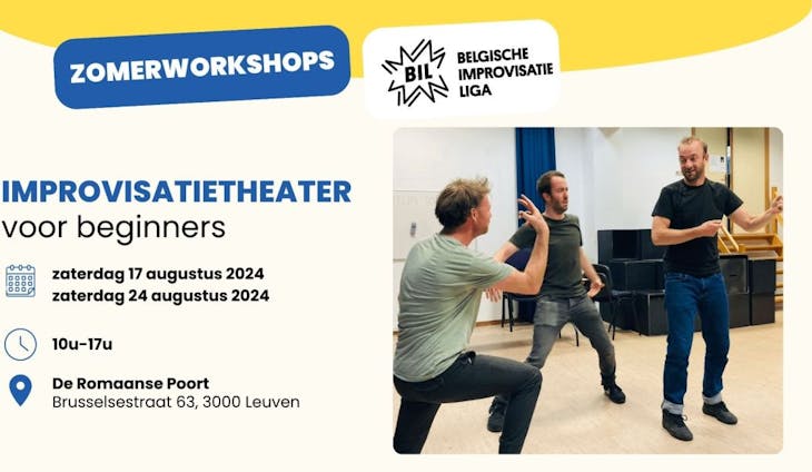 Improvisatietheater voor beginners - 2 zaterdagen in Leuven - Zomer 2024