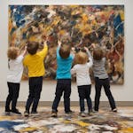 Maak je eigen Pollock (action painting)