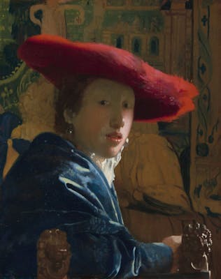Meisje met de rode hoed van Johannes Vermeer