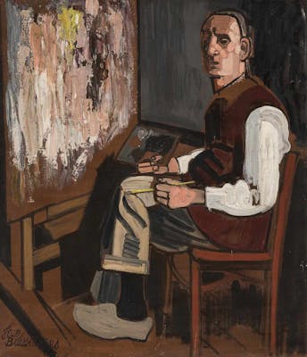 Jean Brusselmans, Zelfportret met Schildersezel, 1935